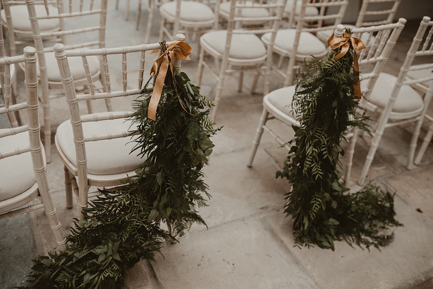 Foliage wedding chair decor