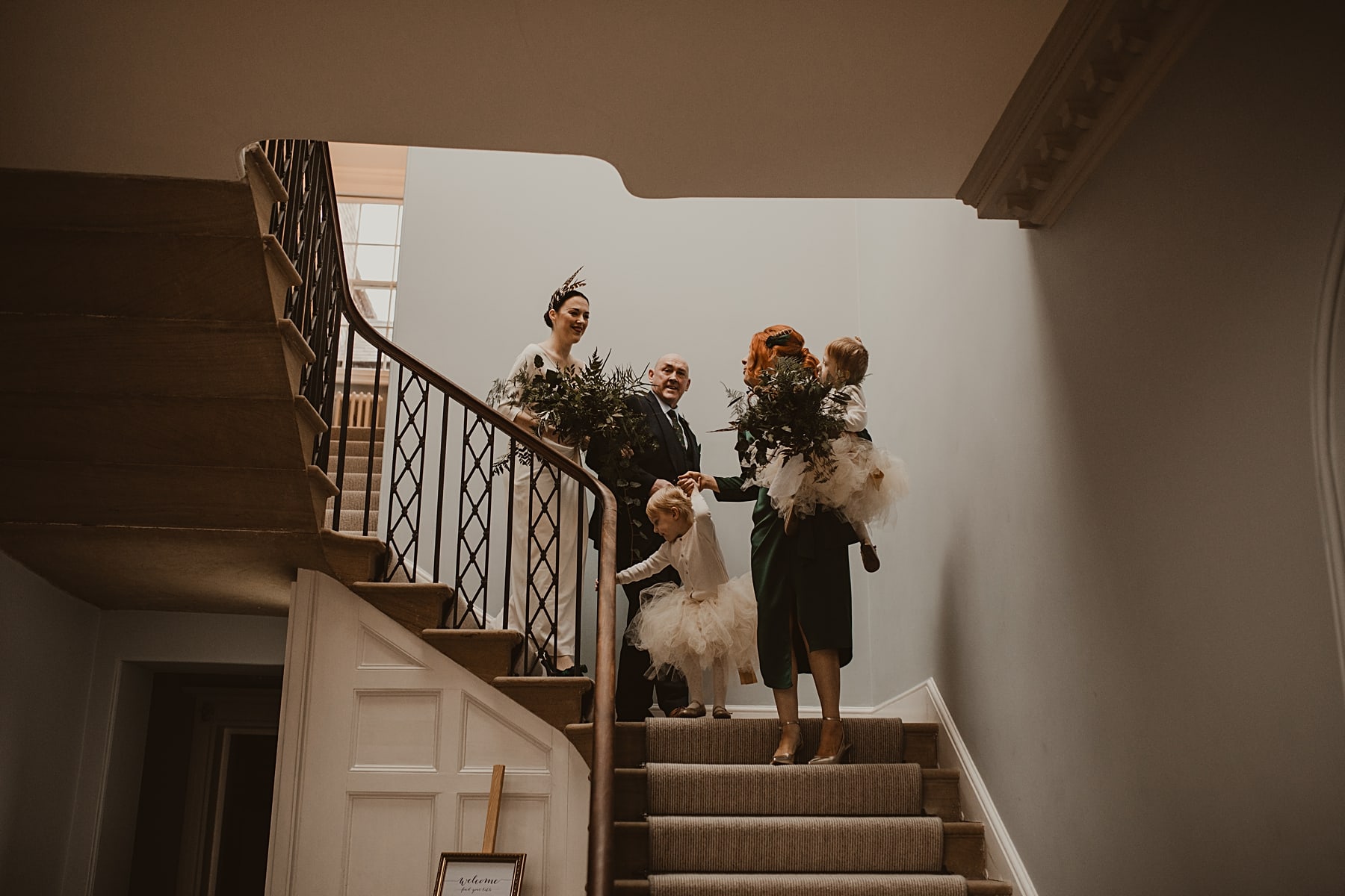 Wedding Guests Walking Downstairs