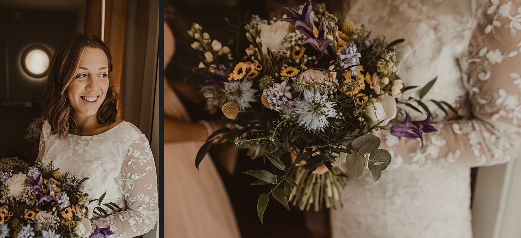 Bride holding bouquet 