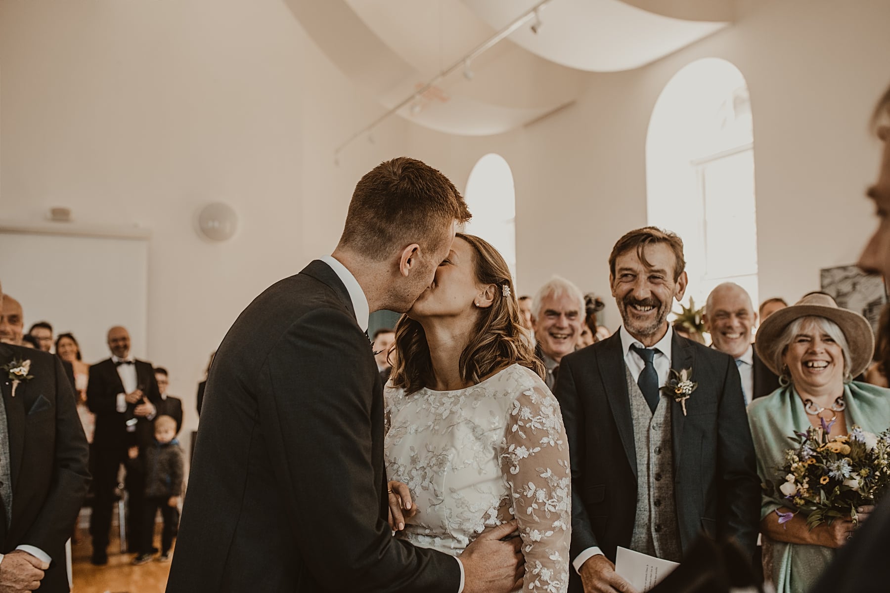 First kiss as husband and wife